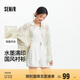 森馬（Semir）長袖襯衫女中長款oversize松弛感2025夏水墨滿印襯衣109325105002