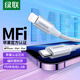 綠聯(lián)【MFi認(rèn)證不彈窗】蘋果編織數(shù)據(jù)線兼容PD27W/20W快充充電線適用iPhone14Pro/13/12/11手機(jī) PD編織線-【極光銀】-1.5米