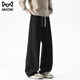 貓人休閑褲子男款春秋季彎刀cleanfit加絨加厚美式運動(dòng)寬松直筒衛長(cháng)褲 M1914黑色 4XL （建議180-200斤）