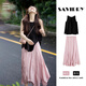 妍莉芬（yanlifen）連衣裙夏裝搭配一整套女2025新款夏季小眾設(shè)計(jì)穿搭衣服套裝裙子女 背心+半身裙兩件裝 S