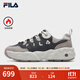 斐樂(lè )（FILA）松餅鞋加絨男鞋老爹鞋運動(dòng)鞋2025冬季新款保暖厚底休閑鞋 影黑灰/麻繩棕-DA 41
