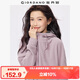 佐丹奴外套女搖粒絨品牌膠章寬松連帽拉鏈衛衣開(kāi)衫女05373854