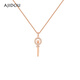 AJIDOU阿吉豆項鏈女簡(jiǎn)約優(yōu)雅鑰匙造型閃耀鋯石專(zhuān)柜同款頸鏈鎖生日禮物女 玫金色 60.4cm 總長(cháng)延長(cháng)鏈6cm