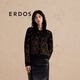 ERDOS 圓領(lǐng)雙提寬松針織毛衣復古繁花加厚開(kāi)衫女羊絨衫 黑 L 170/88A