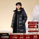 高梵黑金兒童5.0鵝絨服旗艦小火山加長(zhǎng)款男女童冬季新品保暖羽絨外套 曜石黑-亮面 160 【飛天鵝絨 充絨量 233g】