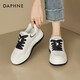 達芙妮厚底小白鞋女2026新款春季高顏值百搭增高學(xué)生鞋軟底時(shí)尚休閑板鞋 米黑色【主推熱賣(mài)款】 39