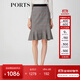 PORTS寶姿春夏新品女裝格子優(yōu)雅包臀裙魚(yú)尾半身裙LM8S005NFF029 黑色格子 S (4)