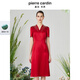皮爾卡丹女裝夏季新款端莊淑女宴會(huì )禮服連衣裙春節 紅色 3XL 44A (建議體重70-75公斤)