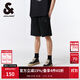 杰克·瓊斯（JACK&JONES）25年男裝短褲男士夏季運動(dòng)休閑五分褲中褲寬松沙灘褲大褲衩外穿 E40黑色 L (180)