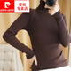 皮爾卡丹（pierre cardin）秋冬經(jīng)典百搭高領毛衣女修身顯瘦內(nèi)搭薄款長袖短款針織衫打底衫羊 咖啡色 2XL