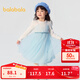 巴拉巴拉童裝女童裙子秋裝款假兩件兒童網(wǎng)紗連衣裙甜美洋氣時(shí)尚 藍色調00388 130