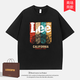 Lee Redpoi短袖2025新款男t恤夏季純棉圓領休閑潮流半袖重磅體恤男女同款 黑色 L