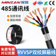 民贊RVVSP雙絞屏蔽線(xiàn)2 4 6芯軟電纜0.5 0.75 1.5平方RS485通訊信號線(xiàn) RVVSP2*0.3平方【100米】