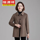 恒源祥雙面羊絨毛呢大衣女高檔短款中老年毛呢外套女士秋冬媽媽呢子上衣 豆灰02 XL 【適合120-135斤左右】