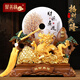 聚善緣財(cái)富興隆招財(cái)龍擺件平安扣客廳玄關(guān)辦公室酒柜裝飾品喬遷開(kāi)業(yè)禮物 【順豐】招財(cái)興隆木紋色高約30cm