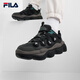 斐樂(lè )（FILA）官方加絨豌豆鞋男鞋老爹鞋運動(dòng)鞋冬季新款保暖休閑鞋 黑/夜森林綠-BM 42