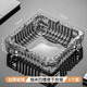 DKO玻璃煙灰缸創(chuàng)意水晶家用客廳防飛灰辦公室用大氣輕奢高級感上檔次 18cm方形煙灰缸（透明）