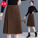 木榮咖色毛呢半身裙女2025新款秋冬高腰A字裙中長(cháng)款裙子冬季顯瘦冬裙 咖色 2XL(建議125-135斤)