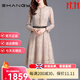 Ehangy奢侈高檔品牌連衣裙女2025秋季新款氣質(zhì)顯瘦蕾絲時(shí)尚漂亮休閑裙子 香檳色 M