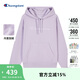 Champion冠軍連帽衛衣女秋季新款刺繡logo加絨上衣校園風(fēng)潮牌 淺紫色 S 