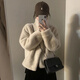 妙奕嘉毛毛外套女冬季衣服女裝女士棉服2024年新款高級(jí)感棉襖冬裝小個(gè)子 軟糯毛毛杏色外套 M 【建議100-120斤】