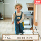 white wheat兒童2025春季新款褲子女童卡通長(cháng)褲男孩純棉牛仔背帶褲 牛仔藍 升級版：背帶細節調整 100 cm
