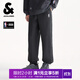 杰克·瓊斯（JACK&JONES）【NBA聯(lián)名】25年男裝秋季新款衛褲男寬松束腳休閑排扣運動(dòng)長(cháng)褲子 E44黑砂色 常規 36 185