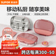 蘇泊爾（SUPOR）飯盒316不銹鋼自帶布包餐具學(xué)生上班族餐盤(pán)多分格不串味保溫飯盒 紗粉（含布包+餐具）2000ml