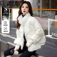 佰藍嬌高端羽絨服女短款冬季新款2025小個(gè)子洋氣小香風(fēng)水貂毛輕薄面包服 白色 M （建議98-115斤）