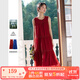 梵希蔓萊賽爾無(wú)袖背心連衣裙女205年夏季新款海邊度假風(fēng)法式長(cháng)裙 A0782 磚紅色 L