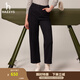 哈吉斯（HAZZYS）女裝 春秋款女【PHIZ系列】直筒休閑褲女ATDSP0BCX02 藏青色NV 44 (165/76A)