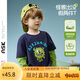 ASK JUNIOR【假兩件】?jī)和L(zhǎng)袖T恤25秋季中大童怪獸圖案體恤打底衫男童上衣