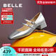 百麗（Belle）羊皮質(zhì)感銀色瑪麗珍鞋女商場(chǎng)同款粗跟單鞋B6T1DCQ4 銀色 37 (235mm)
