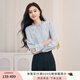 香影【都市雅紳】通勤氣質(zhì)套裝女2025秋季新款襯衫馬甲褲子三件套 航線藍(lán) 襯衫 M
