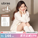 ubras【虞書(shū)欣同款】兔絨絨開(kāi)襟家居服套裝厚款女加絨睡衣冬季女 【長(cháng)袖短褲套裝】純白色 M