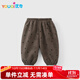 優(yōu)奇嬰兒褲子男女寶寶秋冬加絨休閑衛(wèi)褲兒童早秋保暖褲加厚外穿束腳褲
