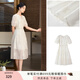 香影白色天絲連衣裙女2025夏季新款圓領(lǐng)燈籠袖抽繩國風(fēng)收腰仙女裙 米白 M 160/84A/95-110斤