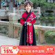 小淘孩男童漢服春秋兒童古裝唐裝長(cháng)袖中國風(fēng)中秋演出服表演服 紅色120