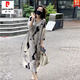 皮爾卡丹（pierre cardin）冰絲連衣裙女2024夏季新款高端定制雙縐寬松遮肚氣質(zhì)冰絲裙長裙 印花 2XL【建議151~170斤】