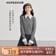 紅袖復古高級感毛衣冬季2024新款女裝學(xué)院風(fēng)絞花拼接襯衫領(lǐng)針織衫上衣 煙灰056 L