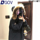 DGOV工裝派克羽絨棉服女2025冬季新款加厚美式情侶大毛領(lǐng)棉衣外套 藏藍色【zt】 M 【100-120斤】