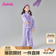 笛莎童裝女童套裝2025春裝女寶時(shí)尚運動(dòng)長(cháng)袖束腳褲套裝 紫色 150