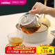 HARIO 茶壺耐熱玻璃丸型不銹鋼過(guò)濾網(wǎng)泡茶具 家用辦公功夫泡花草CHJMN 單個(gè)茶壺 450ml