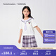 巴拉巴拉【庫洛米IP商場同款】女童套裝夏季兒童裝2025兩件套學(xué)院 白紫色調(diào)00317 130