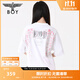 BOY LONDON【繁花】潮牌T恤情侶款短袖櫻花翅膀印花N01712 白色 S