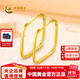 中國黃金（CHINA GOLD）BZ   5G硬金方形黃金耳環(huán)時(shí)尚足金耳飾送女友老婆生日禮物 約3.2g（一對）