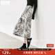 對白【杜鵑同款】雪尼爾提花半身裙女2025冬新款新中式氣質(zhì)直筒裙 水墨提花 L