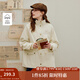 茵曼（INMAN）2025秋冬女裝新款復(fù)古簡(jiǎn)約立領(lǐng)工裝夾克外套純棉顯瘦寬松上衣 淺杏色 XL