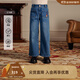 Teenie Weenie Kids小熊童裝25年款女童休閑風(fēng)時尚寬松加絨牛仔褲 深藍色 140 cm
