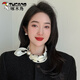 啄木鳥(niǎo)（TUCANO）絲巾女小方巾珍珠項鏈磁吸扣2025年新款春夏季懶人圍脖鎖骨鏈圍巾 白色波點(diǎn)